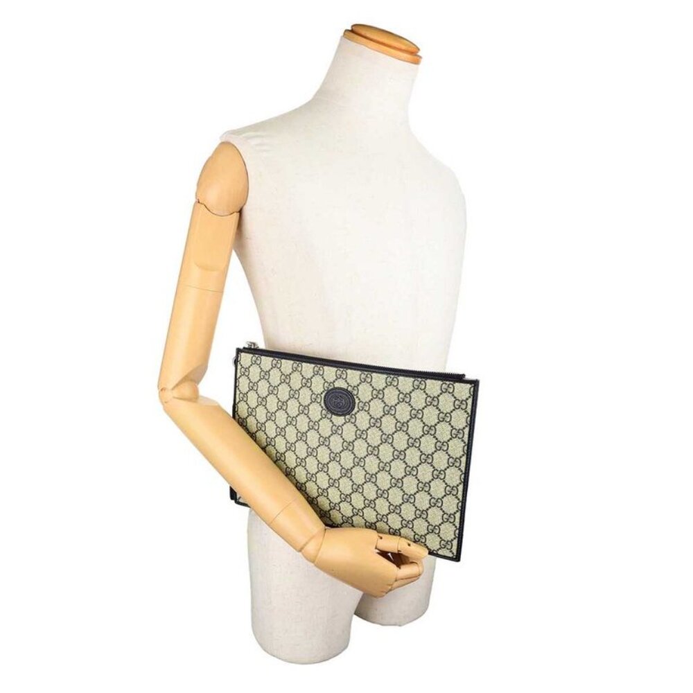 Gucci Clutch Bag Interlocking G Beige Ebony - Picture 6 of 9